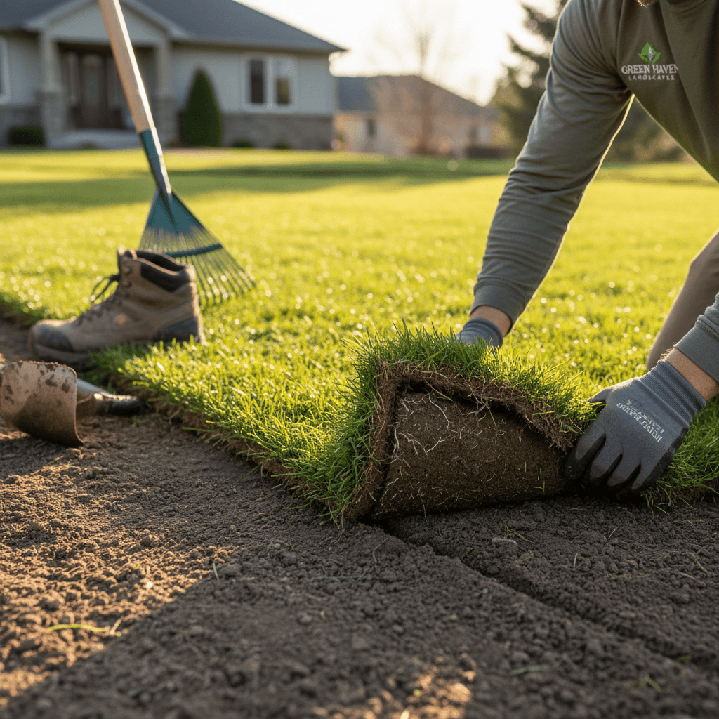 Seeding a bare patch to restore a thick lawn